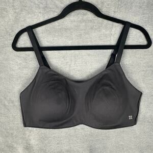 HUUG Bra Womens Large Black Daily Scoop Adjustable Wireless Padded Stretch Comfy